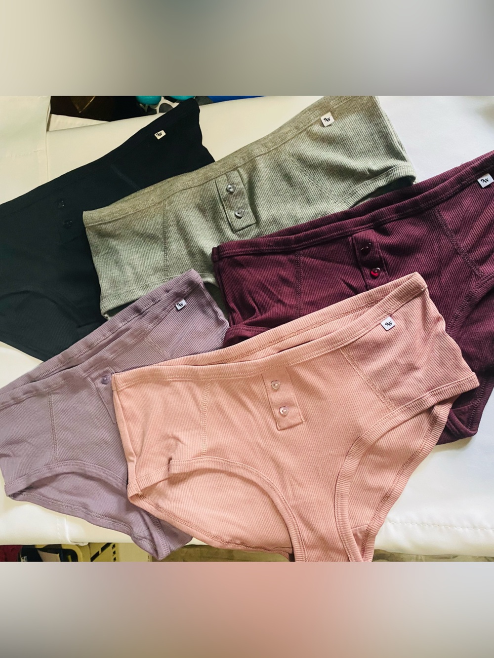 Nine West Ribbed High-Waist Briefs - Black, Olive, Burgundy, Lavender, Muave